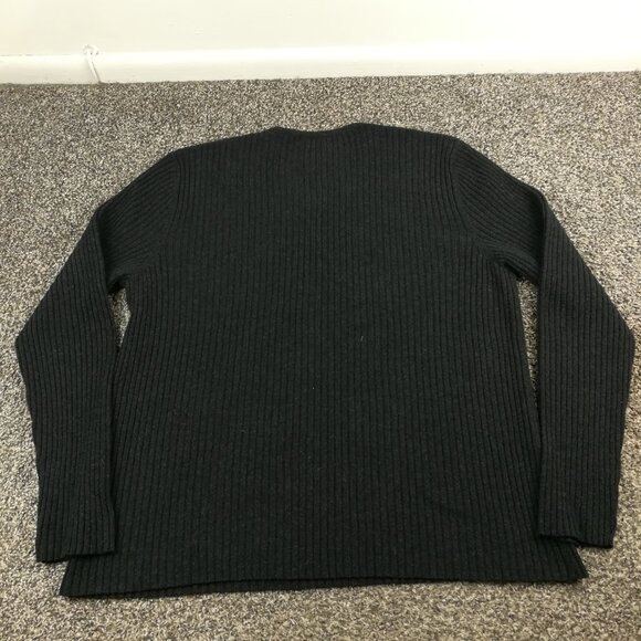 Ralph Lauren Purple Label Sweater Cashmere Ribbed V Neck Charcoal Gray Mens XL - Picture 4 of 11